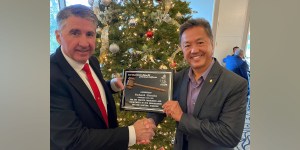  Ben Franklin Electric Club President Richard Shaules Passes the Gavel to Jose Leon. 