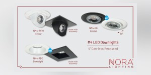 Nora Lighting Expands Can-Less Downlights with Introduction of 4” M4 Series